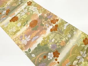 唐織草花尽くし模様織出し袋帯